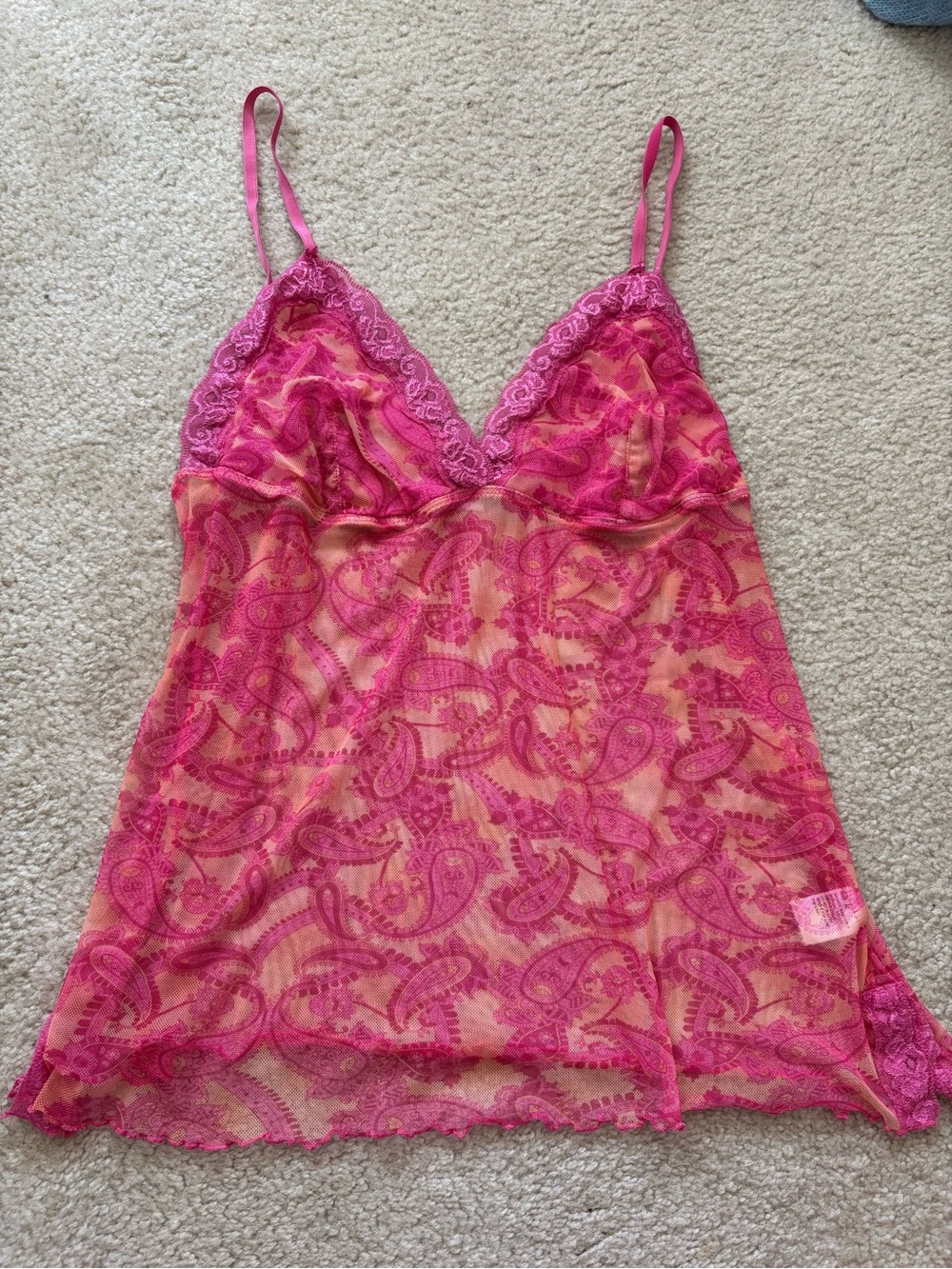 Paisley Lace Mesh Cami Tank